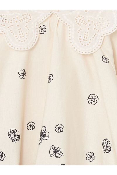 LC Waikiki Lw - Baby Collar Long Sleeve Floral Girl Dress