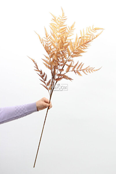 Yapay Çiçek Deposu Yapay Retro Uzun Eğrelti Dalı 100 cm Kahverengi