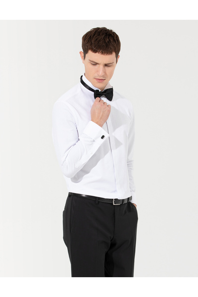 Pierre Cardin Beyaz Slim Fit Smokin Gömlek 50258964-VR013