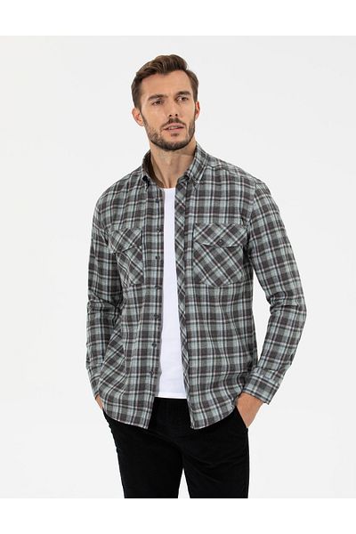 Pierre Cardin Πράσινο πουκάμισο Regular Fit 50259492-vr054 - Μακρύ μανίκι