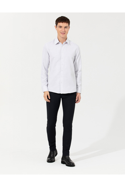 Pierre Cardin Gray Slim Fit Long Sleeve Shirt 50259484-Vr024
