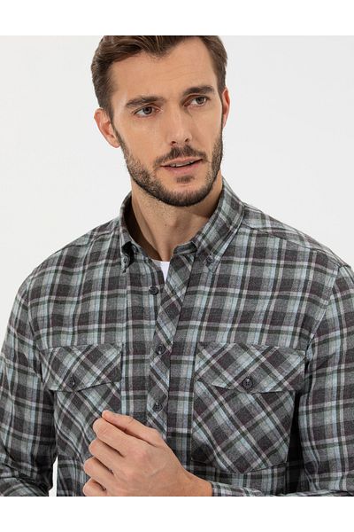 Pierre Cardin Πράσινο πουκάμισο Regular Fit 50259492-vr054 - Μακρύ μανίκι