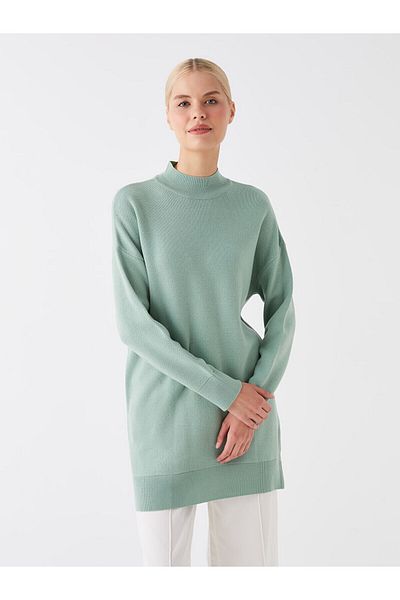 LC Waikiki Lw - Poloviční rolák s dlouhým rukávem Oversize dámská pletená tunika