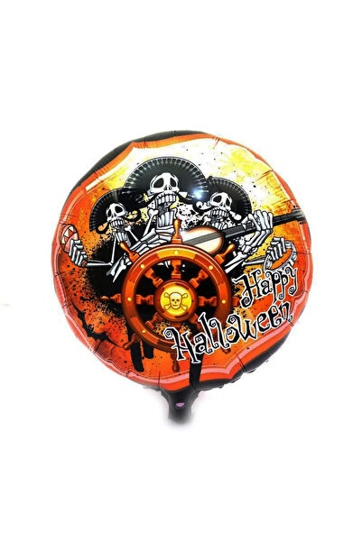 AL - KAR TİCARET Pirates with Skulls Halloween Shaped Foil Balloon 45 Cm