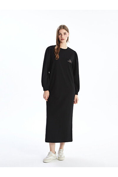 LC Waikiki فستان سويت شيرت نسائي مطرز برقبة دائرية من فيجن نيو سيزون