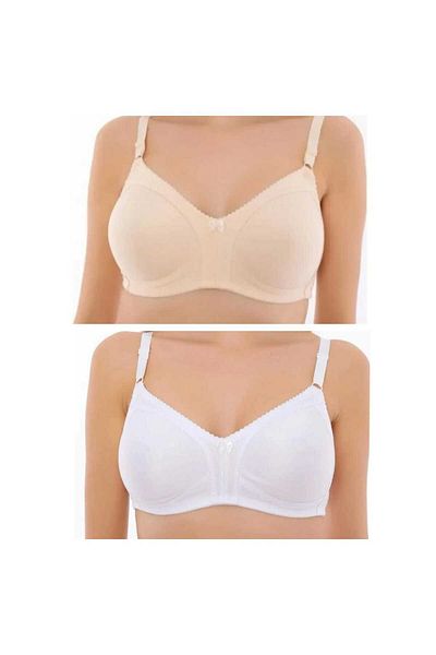NARIYA Γυναικεία σουτιέν Plus Size Βαμβακερά χτενισμένα 2 τεμάχια Συλλεκτικά σουτιέν Καθημερινά χωρίς σύρμα εσώρουχα
