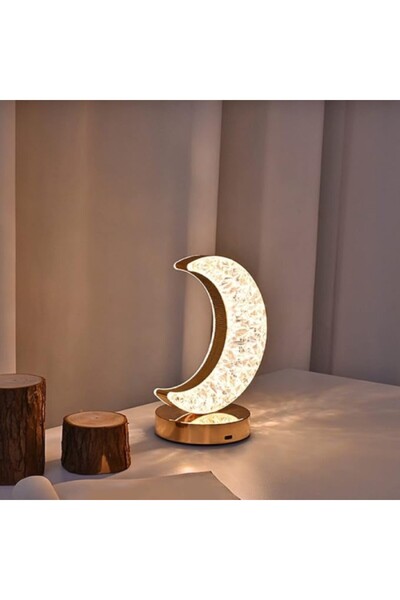 Genel Markalar Kristal Dekoratif Ay Masa Lambası