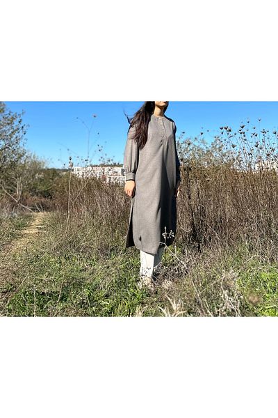 EMZEYN Cotton Long Winter Tunic with Placket and Pockets