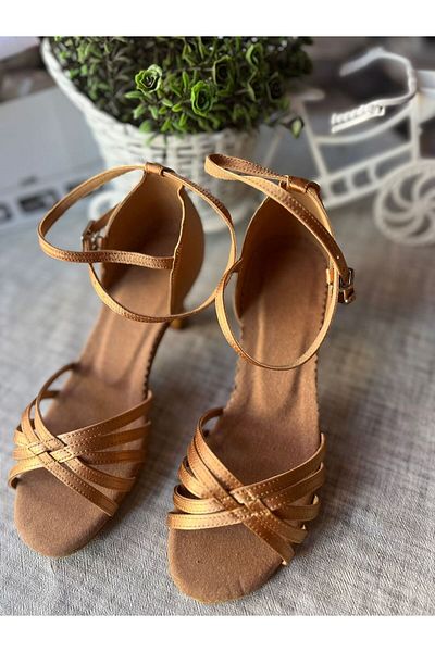 SUNA Satin Banded 6 cm Heeled Salsa, Bacata, Dance and Evening Shoes