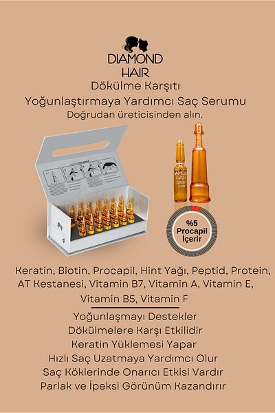DIAMOND HAIR Intensive Anti-hair Loss - Fast Hair Growth Effect B7 Serum, Keratin and Procapil