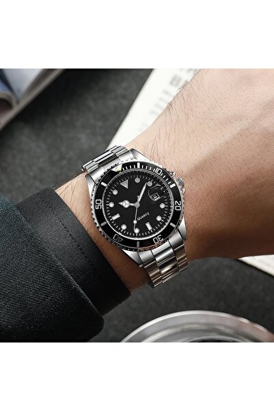 İSTLİV Male. Silver-Black Color Wrist Watch