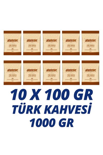 Altıntelve Turkish Coffee Ground in Stone Mill 10 X100 Gr (1000 Gr)
