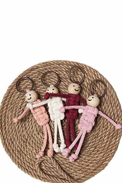 nftart.design طقم سلسلة مفاتيح مكونة من 12 قطعة من مكرامية صغيرة مع مجسمات أط...