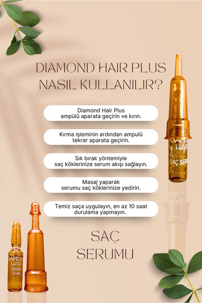 DIAMOND HAIR Yoğun Saç Dökülmesine Karşı Saç Serumu, Yoğunlaştırma, Hızlı Saç Uzatma Biotin, Keratin, Procapil