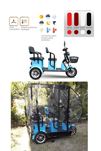 motor tente market mtm Yuki Greta Mini YK-32 Üç Tekerli Motor Brandası - Siyah