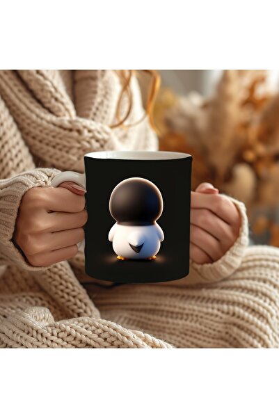 Evion Cute Animal Holding Daisy Themed 3D Design Ceramic Mug - Gift Mug