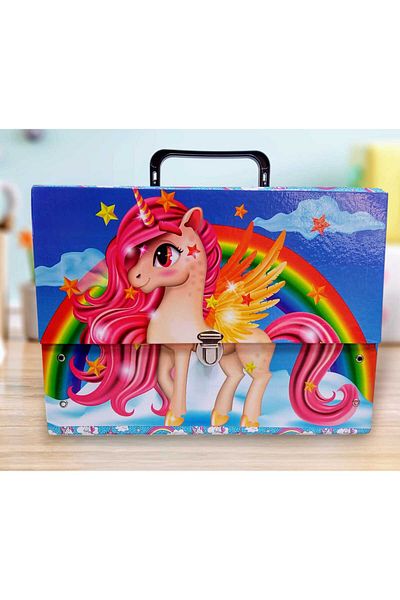 izmir yazici servis Unicorn Handle Box Folder Kindergarten Kindergarten
