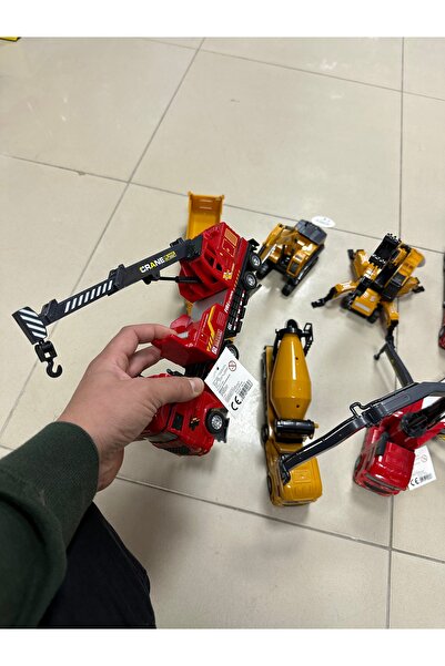 u-toys İnşaat Seti Vinç Kepçe Beton Mikseri Kamyon Eksvatör Metal 8 Li Dev İn...