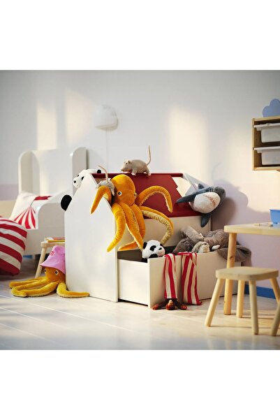 IKEA çekmeceli depolama ünitesi, beyaz-kırmızı, 80x55x78 cm