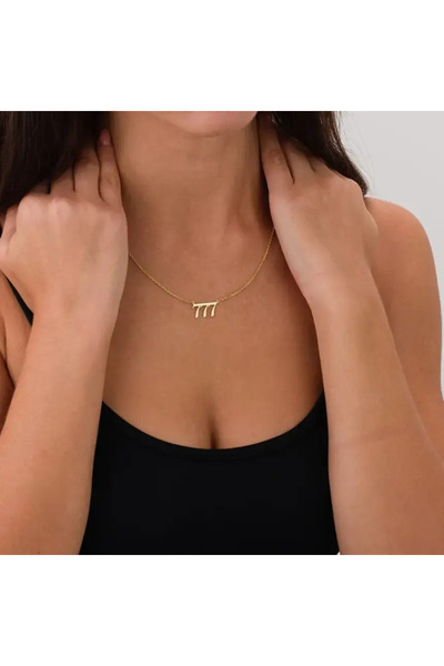 Mojo Jewellery 777 Bereket Melek Sayısı Altın Kaplama Kararmaz Kolye