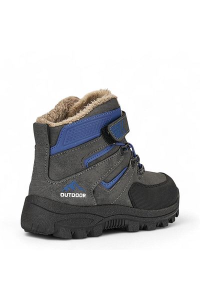AlbiShoes Παιδικές μπότες για αγόρια με γούνα Velcro Cold Proof Winter Outdoor Trekking Παιδικές μπότες (26-35)