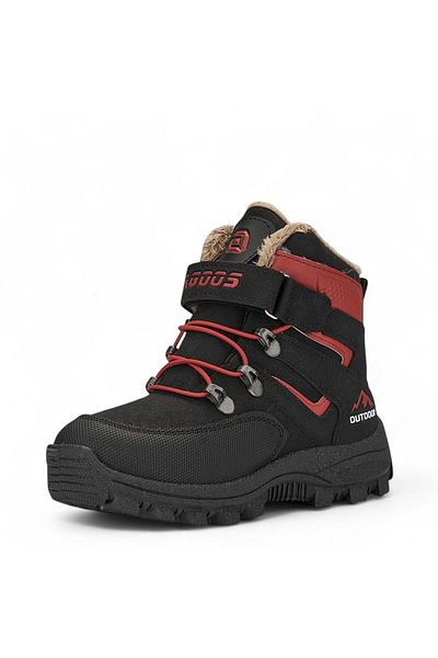 AlbiShoes Παιδικές μπότες για αγόρια με γούνα Velcro Cold Proof Winter Outdoor Trekking Παιδικές μπότες (26-35)