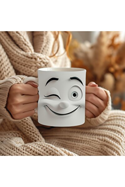 Evion Expression Face Themed 3D Design Ceramic Mug - Gift Mug