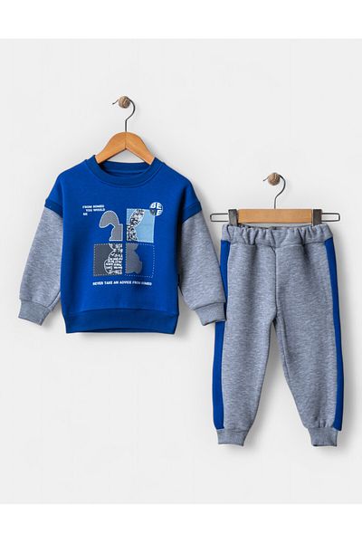 c.c.l. coccolin kids baby clup Rabbit Printed 3 Thread Fleece Inside Winter Double Bottom Top Children's Tracksuit Set