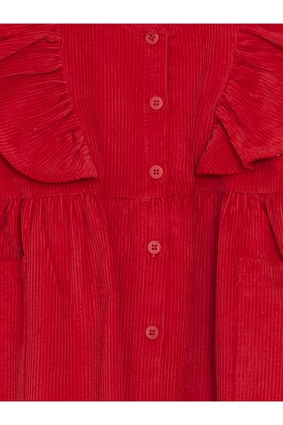 LC Waikiki Lw - Crew Neck Velvet Girl's Dress