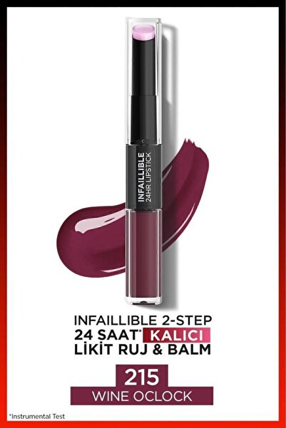 L'Oreal Paris Infaillible 2-step 24 Saat Kalıcı Likit Ruj & Balm - 215 Wine O...