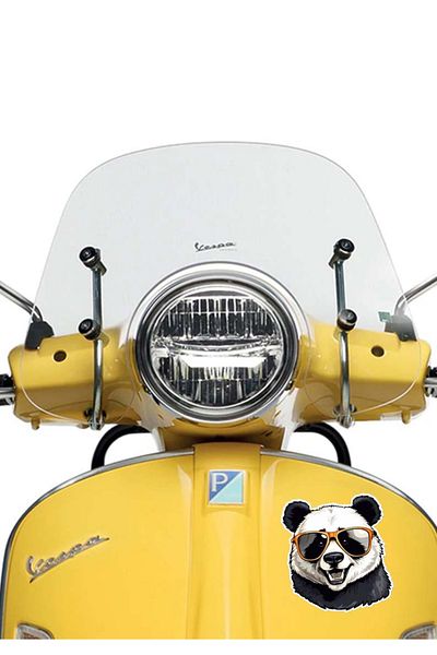 MegaSticker Autocolant urs panda cu ochelari cool Autocolant pentru masina, motocicleta, casca, laptop, sticla 13x11 Cm
