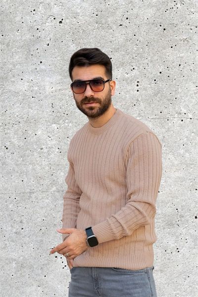 BİRBEYSTORE Ανδρικό πλεκτό πουλόβερ με λαιμόκοψη