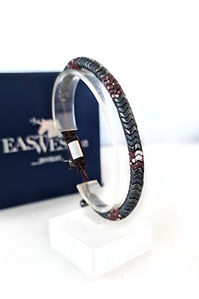 EAST&WEST Colorful Serisi Hematit Taşı Gümüş Bileklik