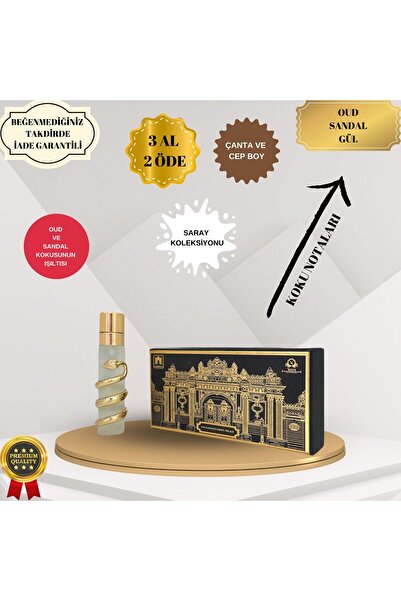 Nazen İstanbul Saray Koleksiyonu Oud Sandal Gül Metal Objeli Premium Intense 20 ml Unisex Parfüm