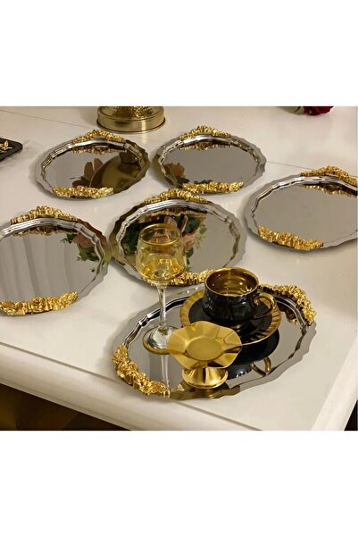 MİNEL dekor PASLAMAZ 6 LI AKSESUARLI ÇAY KAHVE SERVİS SUNUM  SÖZ NİŞAN YÜZÜK ...