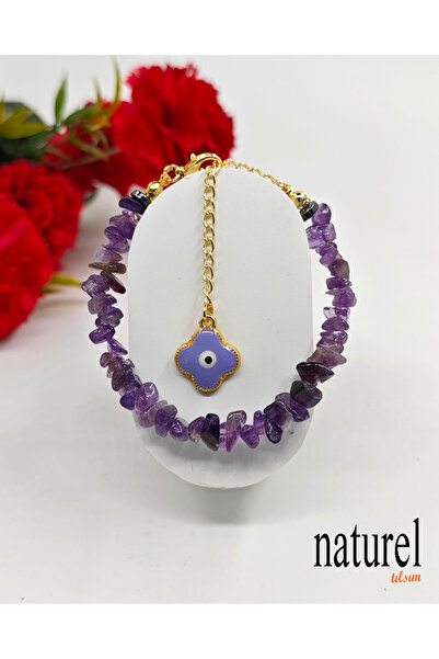 Naturel Tılsım سوار نسائي من حجر الجمشت الطبيعي المكسور