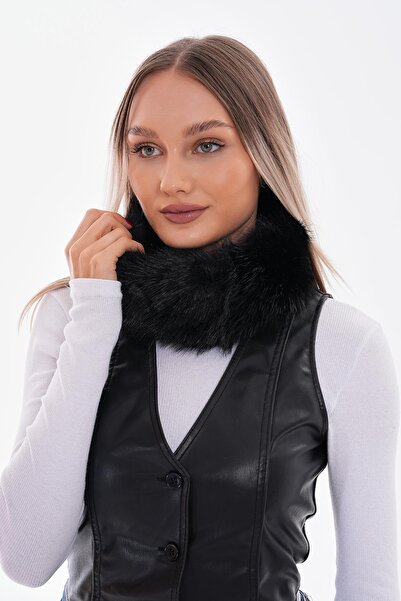 FELLMENS Μαύρη απαλή υφή βελούδινη γυναικεία μπαντάνα