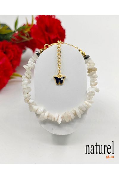 Naturel Tılsım Moonstone Broken Natural Stone Women's Bracelet