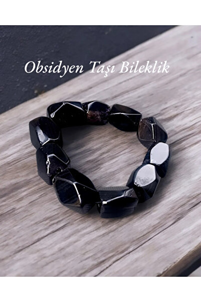 ALLORA DOĞALTAŞ Obsidyen Taşı Bileklik