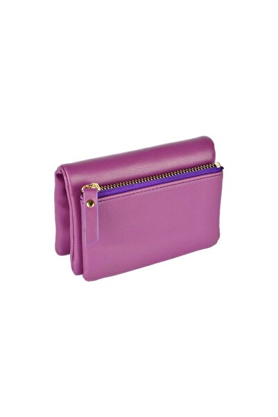 CüzCan Soft Plum Soft Leather Women's Wallet - Small Polite