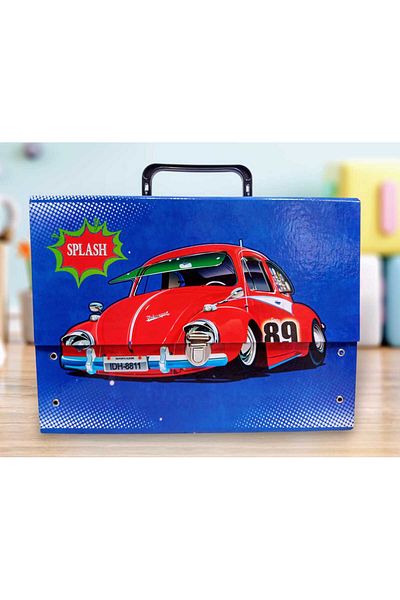 izmir yazici servis Super Cars Box with Handle Folder Kindergarten Kindergarten