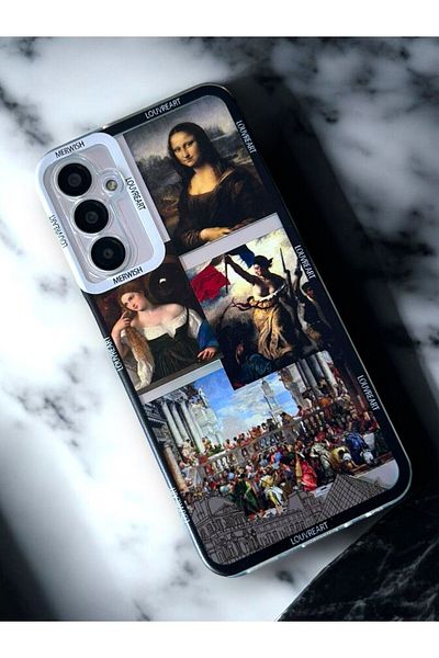 Merwish حافظة سيليكون منقوشة من LouvreArt متوافقة مع هاتف Samsung Galaxy A54 مقاس 2 مم مع حماية للكاميرا