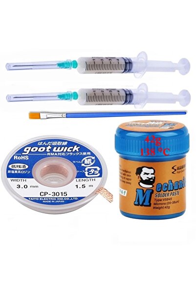 Genel Markalar Solder Paste MEChanic 138C Krem Lehim 42g Sıvı Lehim ve Flux L...