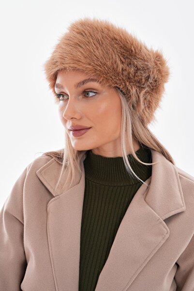 MARBERRY Γυναικεία βελούδινη μπαντάνα με απαλή υφή Camel