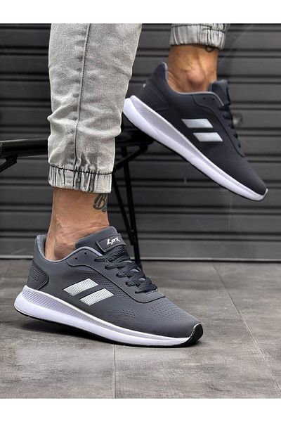 Weynes Ανδρικό πλεκτό γκρι με κορδόνια casual sneaker WSB4014