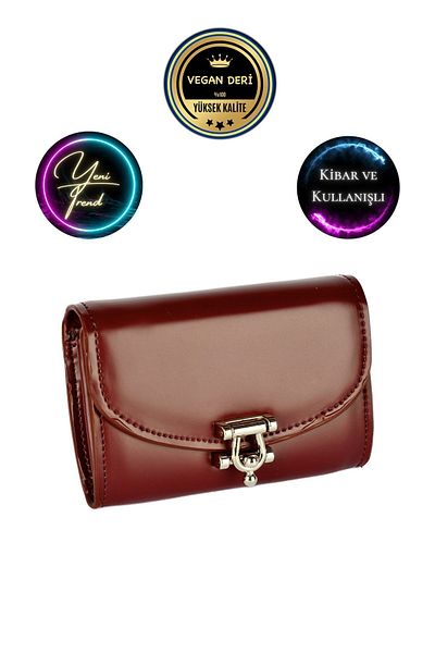 CüzCan Ultra Luxury Claret Red Detailed Leather Polite Women's Wallet