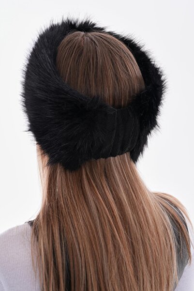 FELLMENS Μαύρη απαλή υφή βελούδινη γυναικεία μπαντάνα