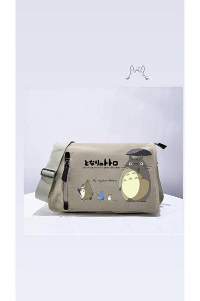 Touz Moda Totoro Printed Unisex Beige Messenger Bag