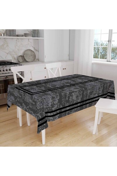 3D ELSE HALI Koyu Kahve Çizgili Desenli Dijital Baskılı Leke Tutmaz Dertsiz K...