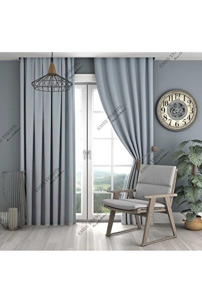 Taç PerdePendik Lüks, Açık Gri Blackout Kalın Karartma Güneşlik Perde (EN X BOY TEK KANAT)